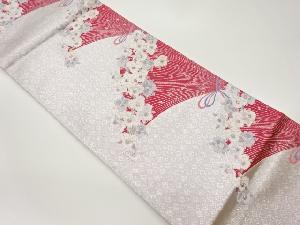 佐賀錦扇に花々模様織出し袋帯